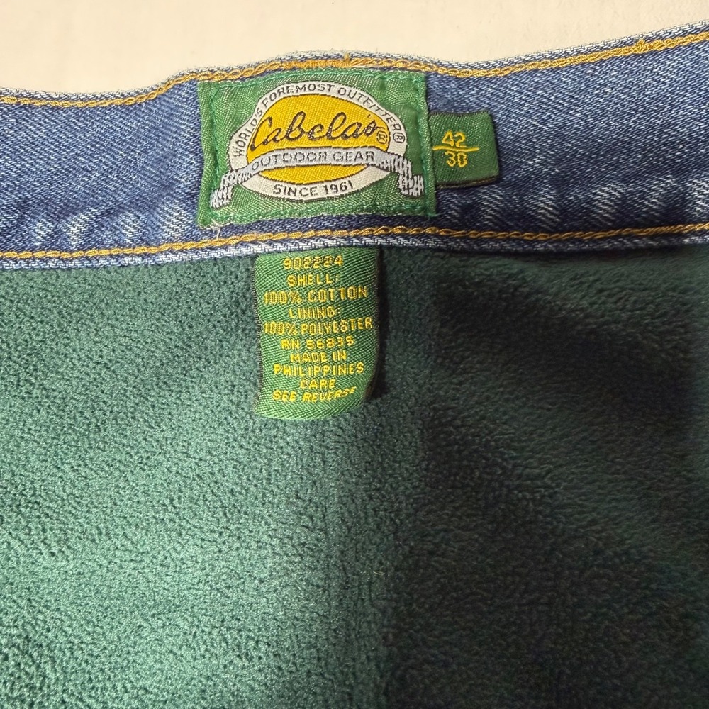 Cabela's Men's Fleece Lined Jeans Size 42X30 Relaxed Fit - Picture 4 of 6